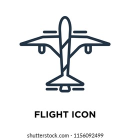 Flight icon vector isolated on white background, Flight transparent sign , thin symbols or lined elements in outline style