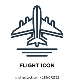 Flight icon vector isolated on white background, Flight transparent sign , thin symbols or lined elements in outline style