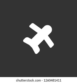 flight icon vector. flight sign on black background. flight icon for web and app