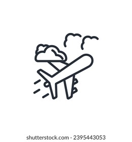 flight icon. vector.Editable stroke.linear style sign for use web design,logo.Symbol illustration.