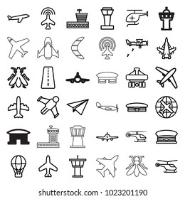 Flight Icons Set 36 Editable Outline Stock Vector (Royalty Free ...