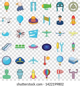 Flight icons set. Cartoon style of 36 flight vector icons for web for any design