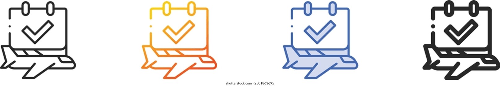 flight icon.Thin Linear, Gradient, Blue Stroke and bold Style Design Isolated On White Background