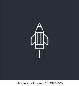 Flight of imagination,fantasy. Vector linear icon.