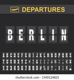 Flight info of destination Germany flip alphabet airport departures, Berlin