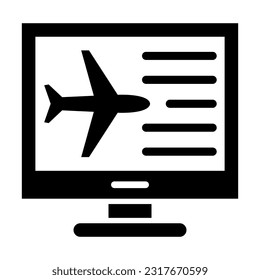Icono De Glifo De Información De Vuelo Para Uso Personal Y Comercial.
