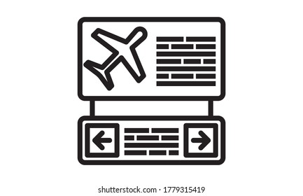 Flight information board vector icon. filled flat sign for mobile concept and web design. Airport arrival board simple outline icon. Symbol, logo illustration.