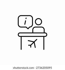 flight information desk icon sign vector