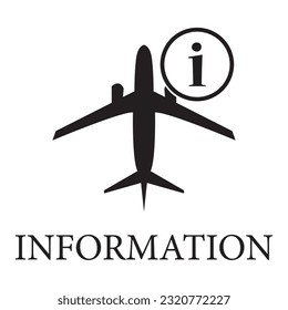 Flight information icon symbol, icon for information board airport, informacion de vuelo icon vector