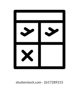 Flight Information Icon Vector Symbol Design Illustration