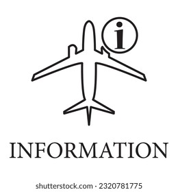 Flight information symbol, icon for information board airport, informacion de vuelo icon vector