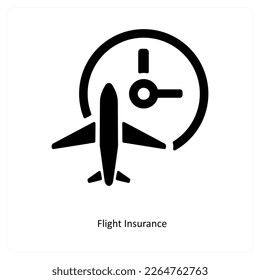 El concepto de icono de seguro de vuelo