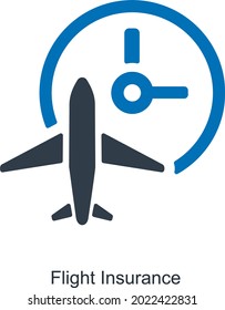 Concepto de icono del plan de seguro de vuelo