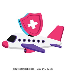 Icono de estilo de Vector de seguro de vuelo. Archivo Eps 10