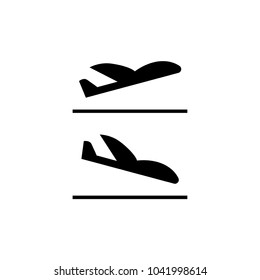 Flight and landing plane icon