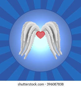 flight to the light on the wings of an angel
angel wings and far ahead of the bright light. vector illustration for cards and invitations designers