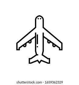 Flight line icon, concept sign, outline vector illustration, linear symbol.