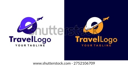 Flight Line Initial Letter O Logo Design. Airplane Flight Line Forms Letter O Logo Design.