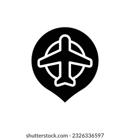 Flight Location Filled Icon Vector Illustration