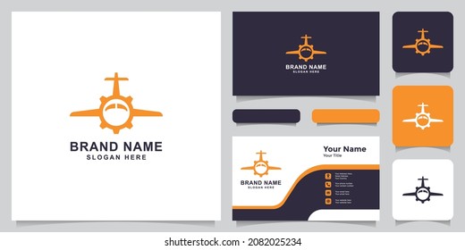 flight logo, plane logo, with business card. Suitable for your company.