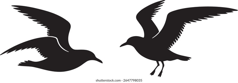 flight, migration, freedom, sky, nature, avian, birds, silhouette, flying, 