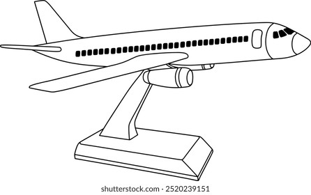Flight Miniatures line vector illustration isolated on with background