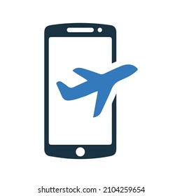 Flight, mobile, app, travel icon. Simple editable vector design isolated on a white background.