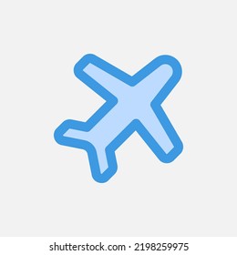 Flight mode icon in blue style about user interface, use for website mobile app presentation