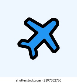 Flight mode icon in filled line style about user interface, use for website mobile app presentation