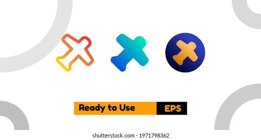 flight mode icon with three style gradient for poster, social media, and presentation