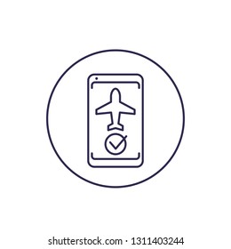 flight mode in the phone vector line icon