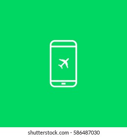 Flight mode smart phone screen icon vector