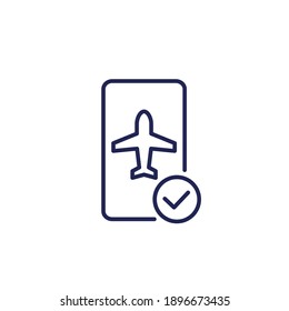 flight mode in the smartphone line icon