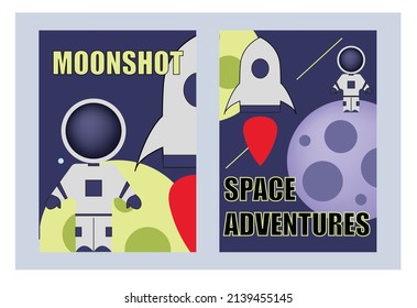 flight to the moon. astronaut on the moon. space illustration