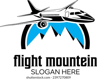 flight mountain idea vector logo design