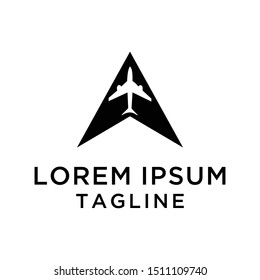 Flight Negative Space Logo Design Template