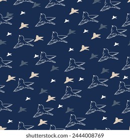 Flight of the Night Bird Amidst Darkness Pattern can be use for background and apparel design