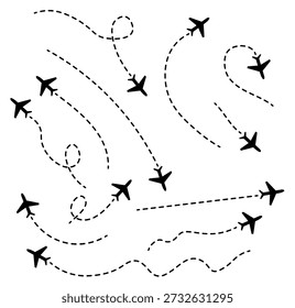 The flight is normal. The plane is heading for landing. The airplane landed. A new Plane Is Taking off. vector illustration.