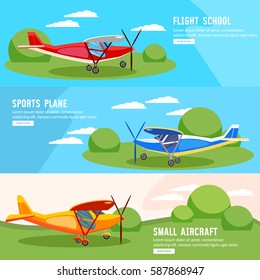 Flight on biplane banners, flying competitions of airplanes and biplanes, excursion flights 