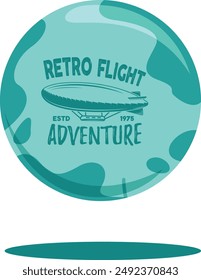 Flight on earth logo illustration  - Colorfull filled icon -Fully editable in eps format 
