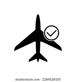 flight on time icon vector plane sign