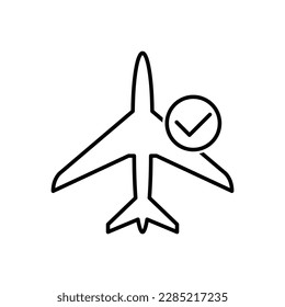 flight on time icon vector plane sign