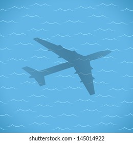 flight over sea. travel concept. vector eps10