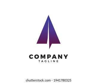 Flight paper plane logo vector icon illustration