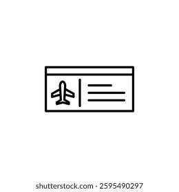 Flight pass, plane ticket icon