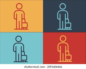 Flight Passenger Logo Template, Simple Flat Icon of travel,flight,passenger