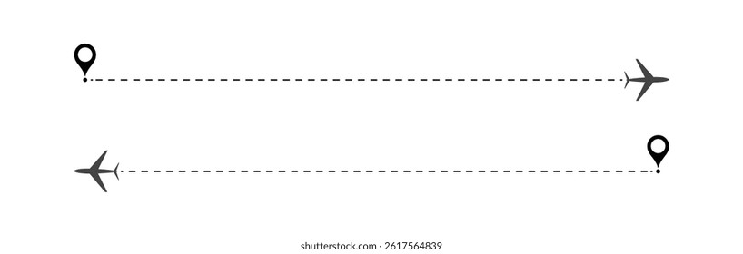 The flight path of the aircraft from the point of location along the dotted line.