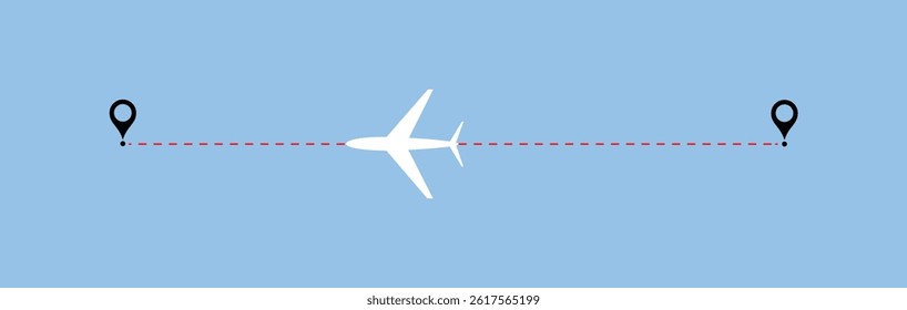 The flight path of the aircraft from the point of location along the dotted line.