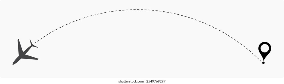 Trajetórias de voo com linha tracejada e ícones de avião, infográficos de roteiro e rotas de trajetória de viagem com marcadores de localização com conjunto de vetor.