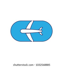 flight pill symbol icon vector